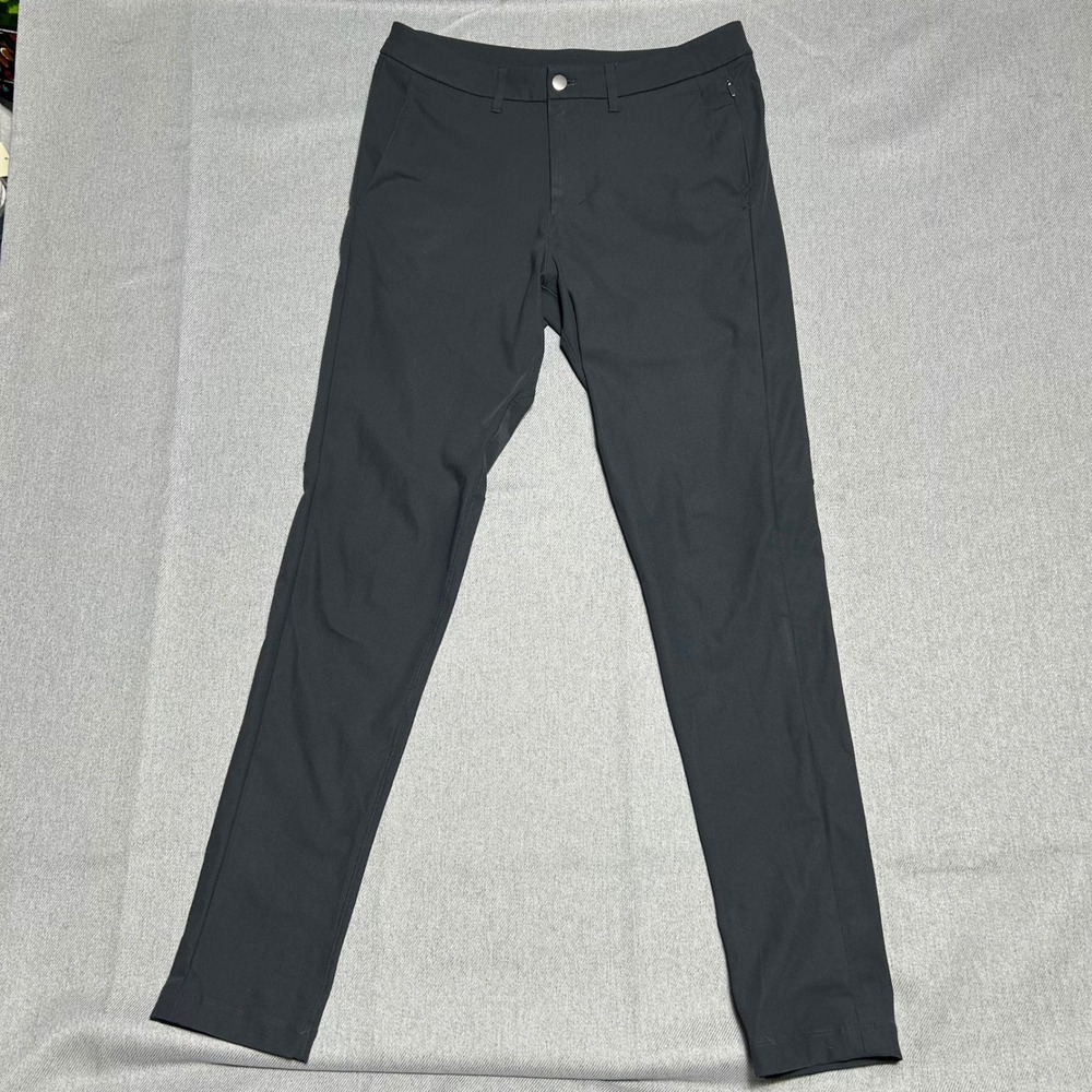 Lululemon Mens Commission Slim Fit Pant 33 Black ABC Technology Chino Trouser